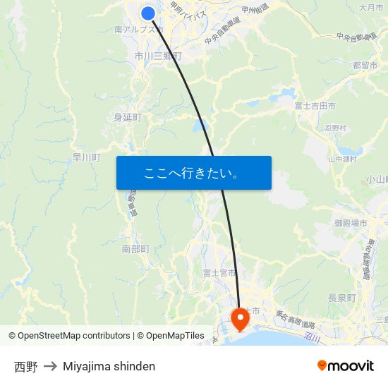 西野 to Miyajima shinden map