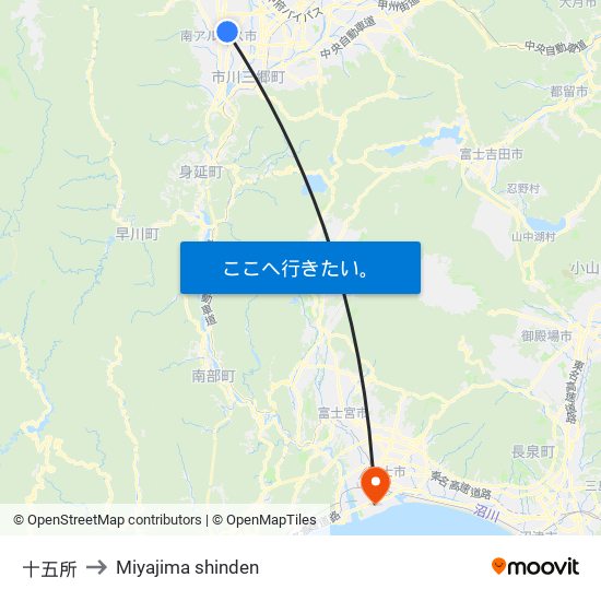 十五所 to Miyajima shinden map