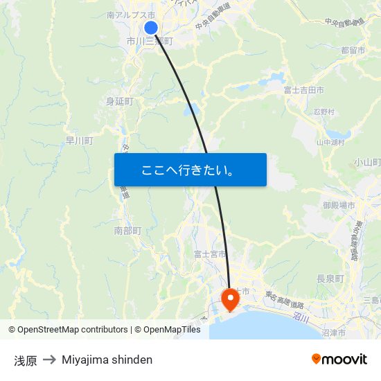 浅原 to Miyajima shinden map