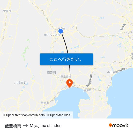 飯豊橋南 to Miyajima shinden map