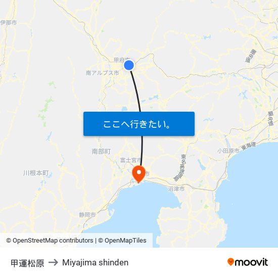 甲運松原 to Miyajima shinden map