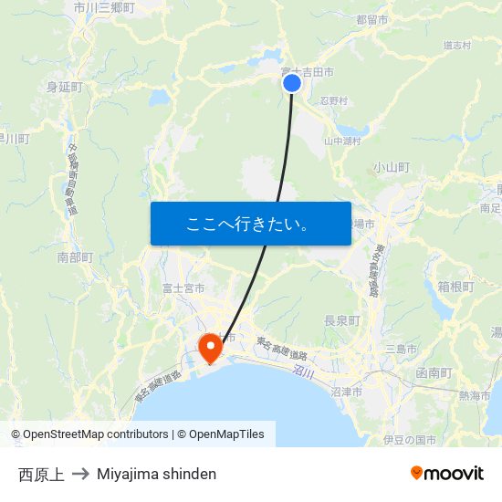 西原上 to Miyajima shinden map