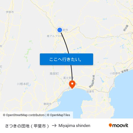 さつきの団地（甲斐市） to Miyajima shinden map