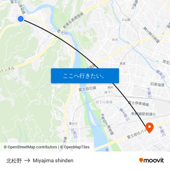 北松野 to Miyajima shinden map