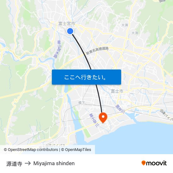 源道寺 to Miyajima shinden map