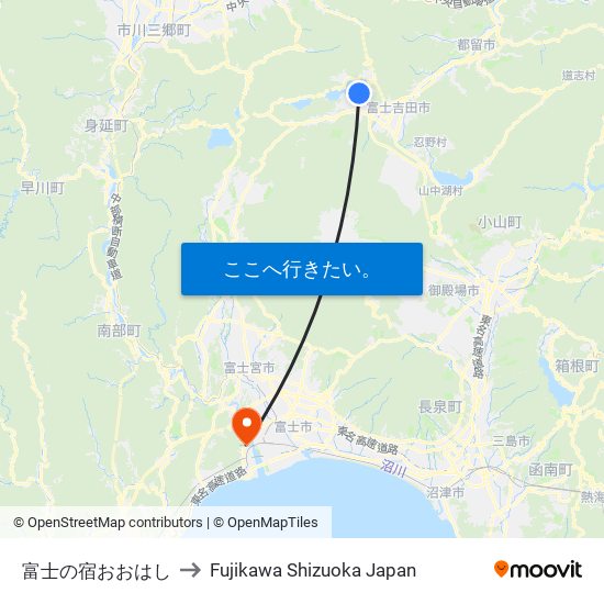 富士の宿おおはし to Fujikawa Shizuoka Japan map
