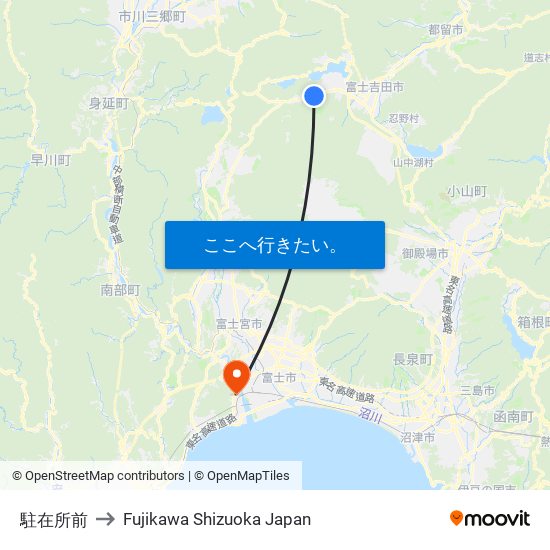 駐在所前 to Fujikawa Shizuoka Japan map