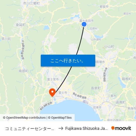 コミュニティーセンター入口 to Fujikawa Shizuoka Japan map