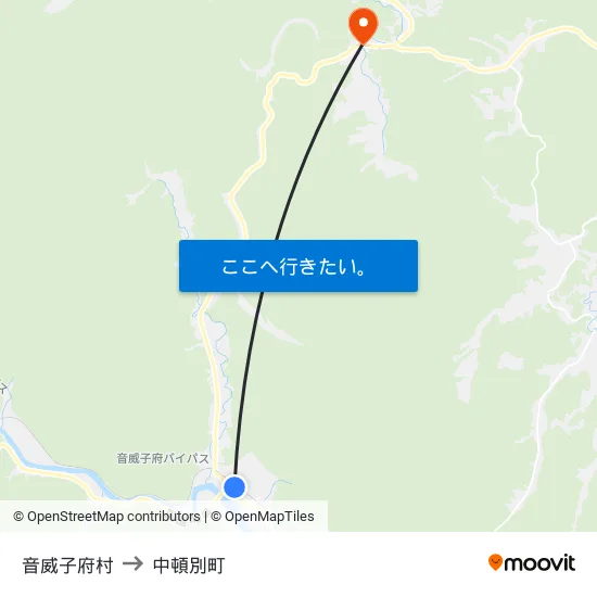 音威子府村 to 中頓別町 map