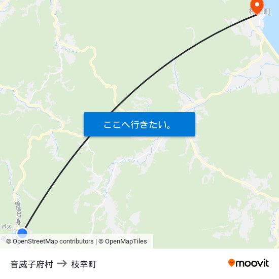 音威子府村 to 枝幸町 map