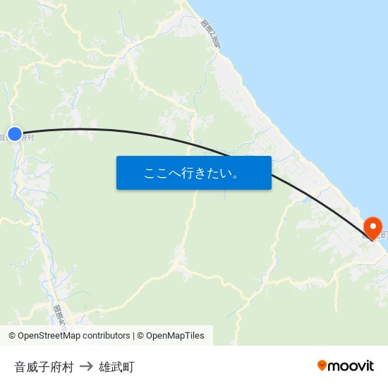 音威子府村 to 雄武町 map