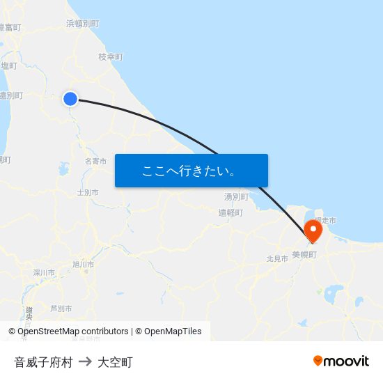 音威子府村 to 大空町 map