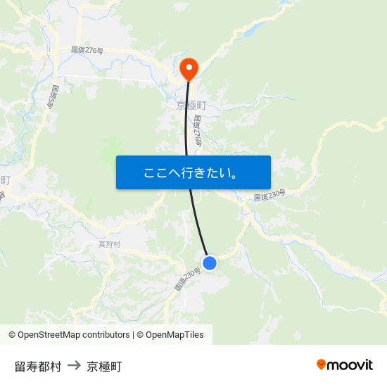 留寿都村 to 京極町 map