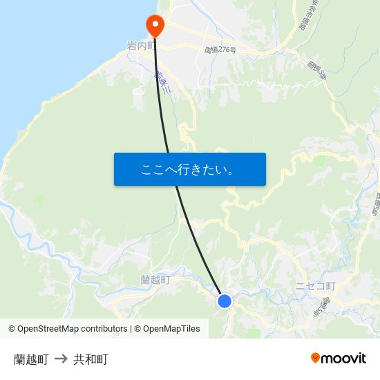 蘭越町 to 共和町 map