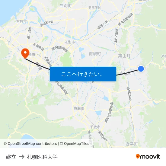 継立 to 札幌医科大学 map
