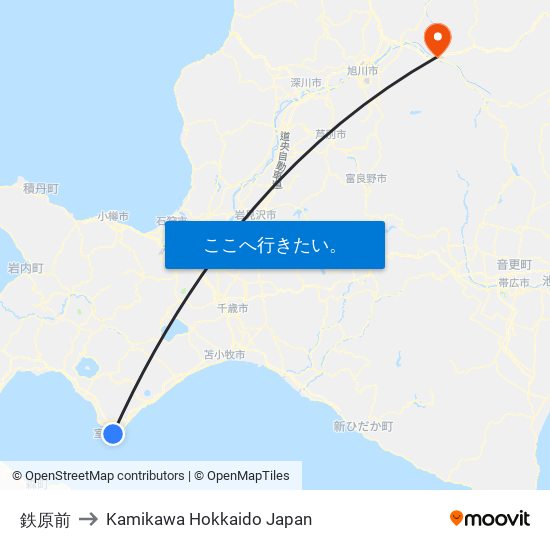 鉄原前 to Kamikawa Hokkaido Japan map