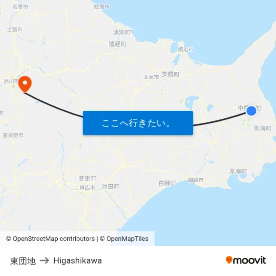 東団地 to Higashikawa map