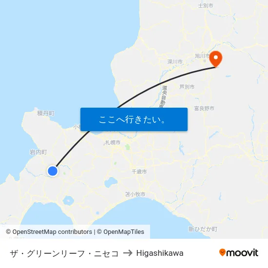 ザ・グリーンリーフ・ニセコ to Higashikawa map