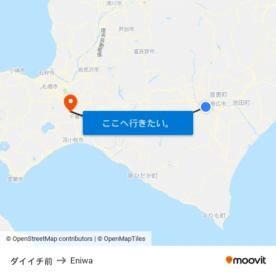 ダイイチ前 to Eniwa map