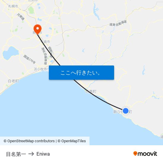 目名第一 to Eniwa map