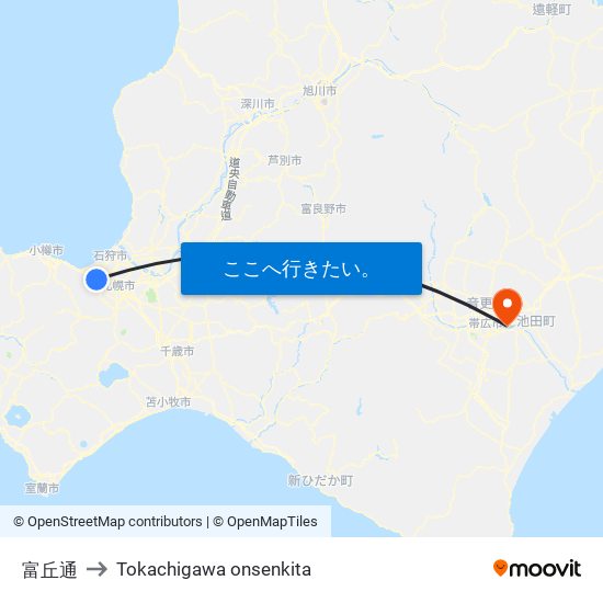 富丘通 to Tokachigawa onsenkita map