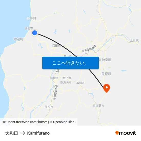 大和田 to Kamifurano map