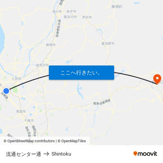 流通センター通 to Shintoku map