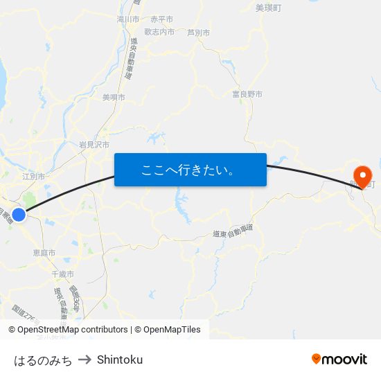 はるのみち to Shintoku map