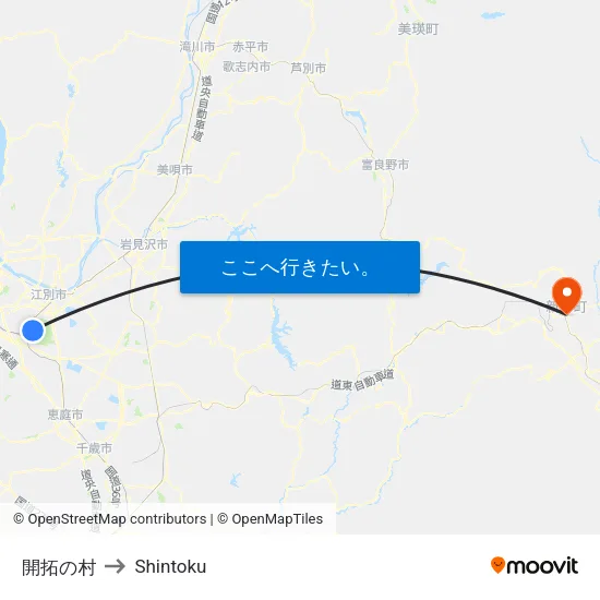 開拓の村 to Shintoku map