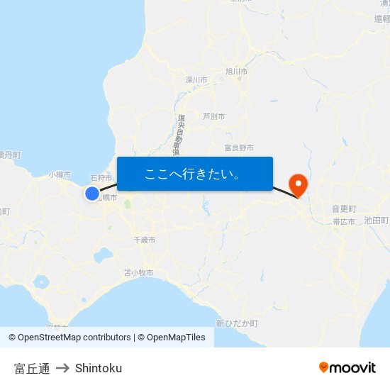富丘通 to Shintoku map