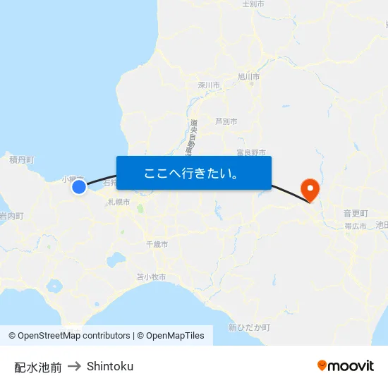 配水池前 to Shintoku map