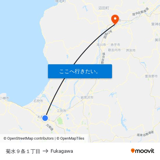 菊水９条１丁目 to Fukagawa map