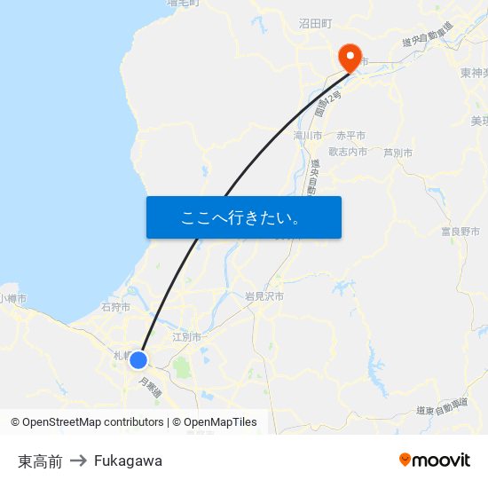 東高前 to Fukagawa map