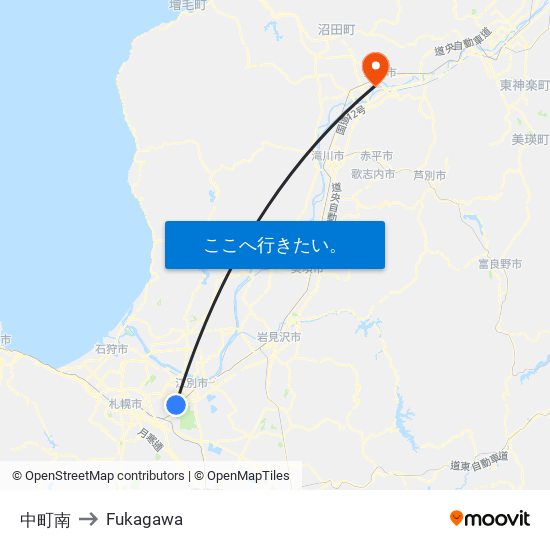 中町南 to Fukagawa map