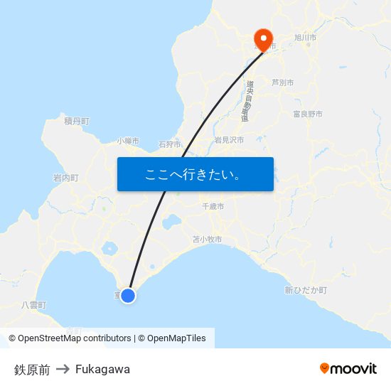 鉄原前 to Fukagawa map