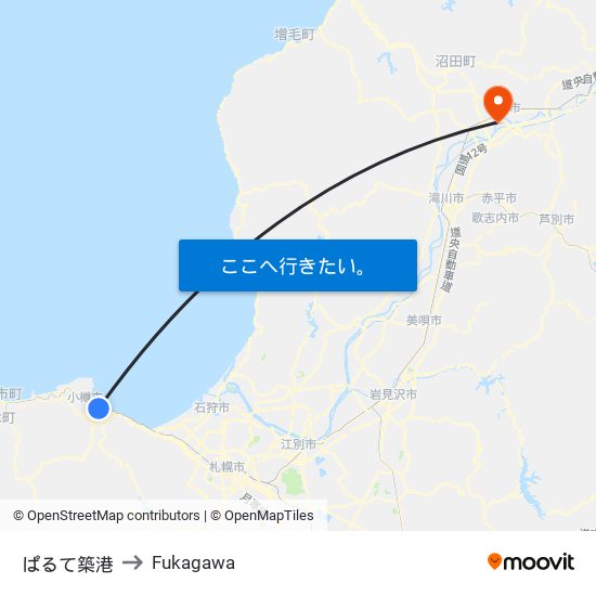 ぱるて築港 to Fukagawa map