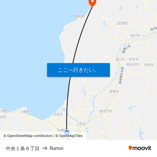 中央１条６丁目 to Rumoi map