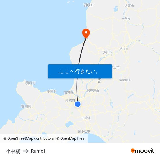 小林橋 to Rumoi map