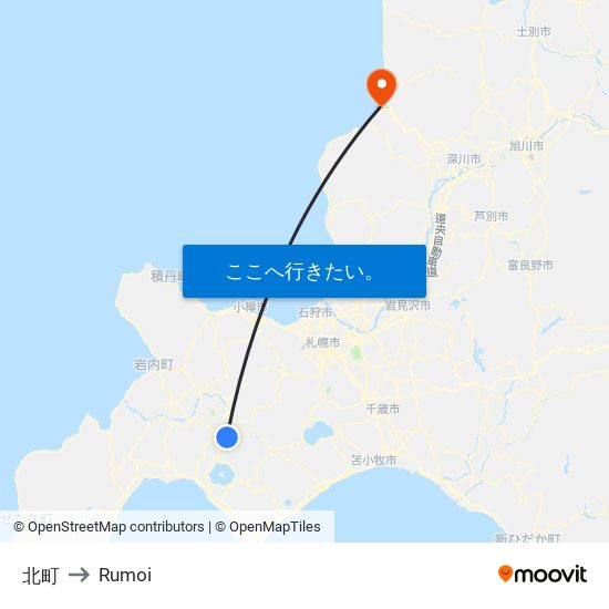 北町 to Rumoi map