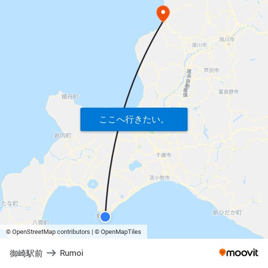 御崎駅前 to Rumoi map