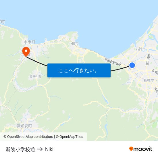 新陵小学校通 to Niki map