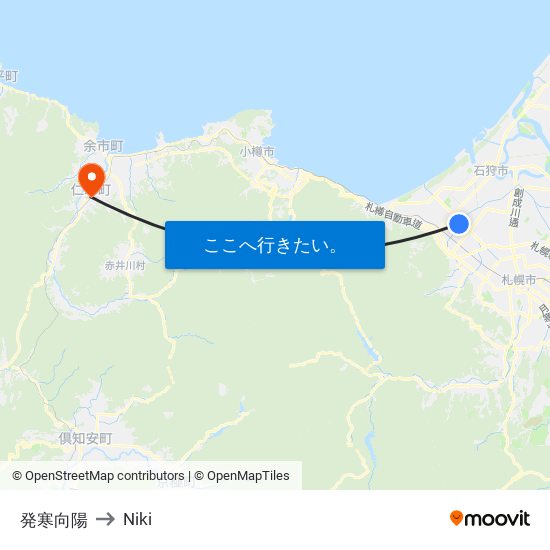 発寒向陽 to Niki map