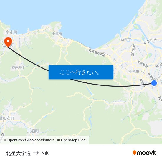 北星大学通 to Niki map