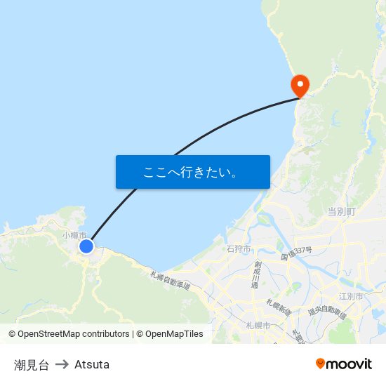 潮見台 to Atsuta map