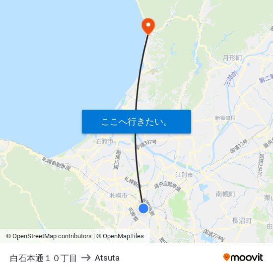 白石本通１０丁目 to Atsuta map