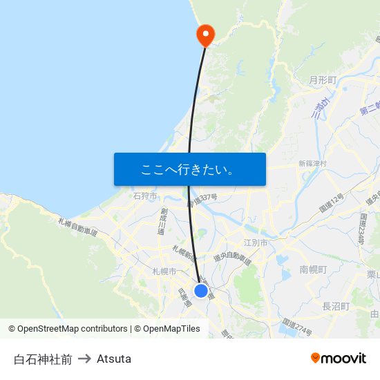 白石神社前 to Atsuta map