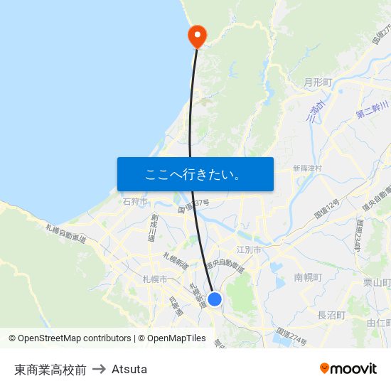 東商業高校前 to Atsuta map