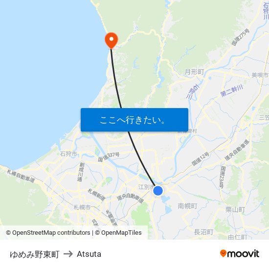 ゆめみ野東町 to Atsuta map