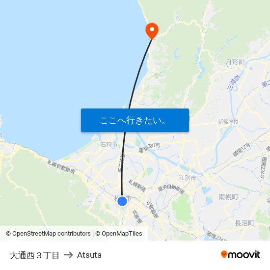 大通西３丁目 to Atsuta map