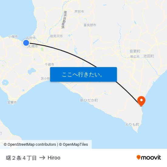 曙２条４丁目 to Hiroo map